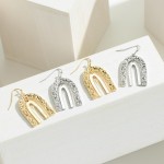 Wholesale metal Textured Bridge Drop Earrings