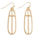 Oblong Cross Drop Earrings 

- Approximately 2" Long