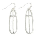 Wholesale oblong Cross Drop Earrings Long