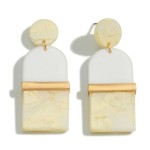 Acetate Drop Earrings With Gold Accent

- Approximately 2" L