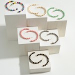 Wholesale gold Wood Bead Hoop Earrings Long