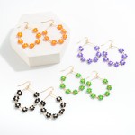 Wholesale flower Beaded Hoop Drop Earrings L