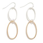 Wholesale dainty Double Oval Drop Earrings L