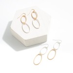 Wholesale dainty Double Oval Drop Earrings L