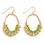 Wholesale gold Wood Beaded Drop Earrings L