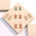 Wholesale gold Enameled Animal Print Drop Earrings L