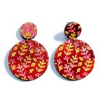 Wholesale filigree Painted Wood Circle Drop Earrings L