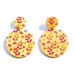 Wholesale filigree Painted Wood Circle Drop Earrings L