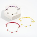 Wholesale dainty Fruit Beaded Adjustable Bracelet One Fits Most Diameter