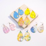 Wholesale leather Teardrop Earrings Metallic Accents L