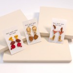 Wholesale set Football Wood Stud Earrings L