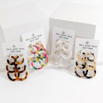 Wholesale set Three Printed Acetate Hoop Earrings Diameter