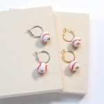 Wholesale baseball Charm Drop Hoop Earrings L