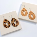 Wholesale teardrop Cork Western Bull Cut Out Earrings L