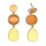 Linked Crystal And Gold Tone Teardrop Earrings

- Approximately 2" L
