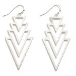 Wholesale inverted triangle earrings Silver inches long inch