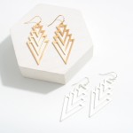 Wholesale inverted triangle earrings Silver inches long inch