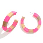 Wholesale hoop Earrings Wood Resin Diameter