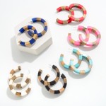 Wholesale hoop Earrings Wood Resin Diameter