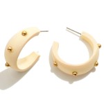 Lightweight Wood And Gold Bead Drop Earrings

- Approximately 1" Diameter 