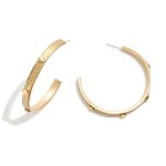 Wholesale gold Leather Hoop Earrings Metal Stud Accent Diameter