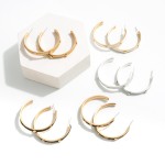 Wholesale gold Leather Hoop Earrings Metal Stud Accent Diameter