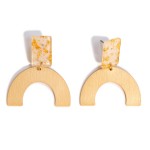 Wholesale metallic Resin Arch Drop Earrings L