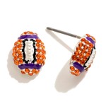 Wholesale rhinestone Studded Football Stud Earrings W