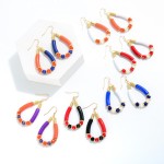 Game Day Tube Beaded Drop Earrings.

- Approximately 2" L