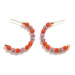 Game Day Hoop Earrings Featuring Rhinestone Studded Beads.

- Approximately 1" Diameter