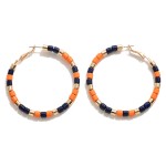 Wholesale beaded Game Day Hoop Earrings Diameter