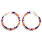 Beaded Game Day Hoop Earrings

- Approximately 2" Diameter