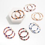 Wholesale beaded Game Day Hoop Earrings Diameter