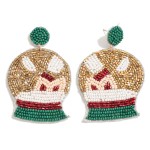 Seed Bead Snow Globe Drop Earrings.

- Approximately 2.75" L