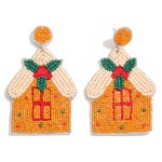 Wholesale seed Bead Gingerbread House Drop Earrings L