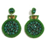 Wholesale rhinestone Seed Bead Christmas Ornament Drop Earrings L