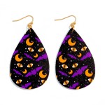 Wholesale teardrop Leather Halloween Earrings Bats Cat Eyes L Lightweight Materi