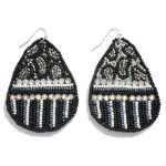 Animal Print Sea Beaded Drop Earring With Rhinestone Accent

- Approximately 2.5" L