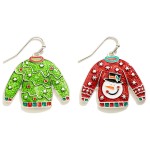 Wholesale ugly Christmas Sweater Drop Earrings L