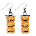 Wholesale halloween Glitter Jack o Lanterns Drop Earrings L