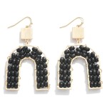 Wholesale wood Beaded Arch Drop Earrings L