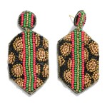 Wholesale animal Print Beaded Drop Earring Stripe L