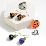 Wholesale halloween Beaded Drop Earrings Pumpkins L