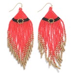 Wholesale seed Bead Santa Suit Tassel Drop Earrings L