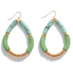 Teardrop Earrings Featuring Tube Bead And Wood Bead with Gold Accents

- Approximately 2.2" L