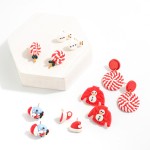 Christmas Sweater With Snowman Clay Earrings 

- Approximately 1" L