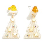 Wholesale resin Christmas Tree Drop Earrings L