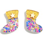 Wholesale glitter Christmas Stocking Star Accents L