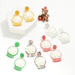 Wholesale glitter Christmas Glitter Snowflake Globe Earrings L