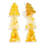 Wholesale linked Acetate Christmas Tree Drop Earrings L